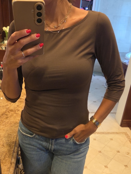 Zara Tops - WOMEN'S ZARA BROWN SPANDEX SHIRT BLOUSE TOP BODYSUIT LIKE SZ M $20
